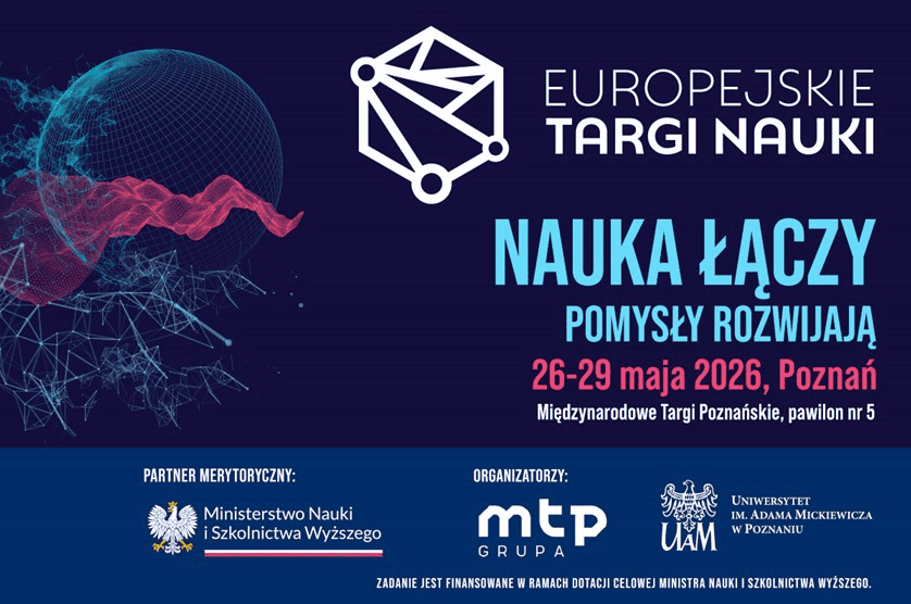 Uczestnicy prezentują innowacyjne rozwiązania na Europejskich Targach Nauki w Poznaniu.